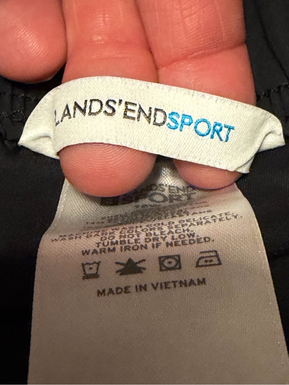 Lands' End Men's Athletic Drawstring Shorts - Charcoal Gray/black - Picture 2 of 7